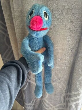 Vintage Sesame Street Grover plush (small red stain on leg and tag is ripped)
